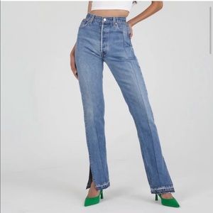 EB denim vintage unraveled jean Light Wash